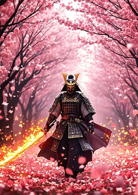 Samurai with Flaming Sword