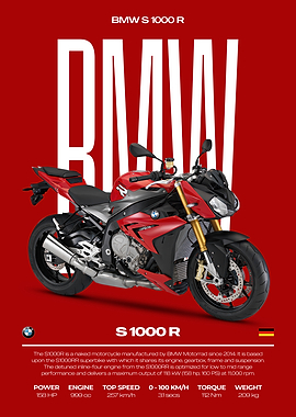 BMW S 1000 R Motorcycle Poster