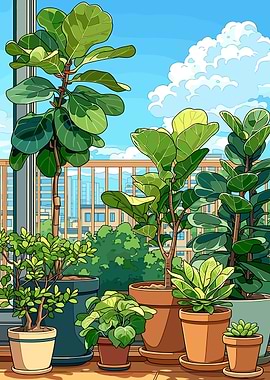 Balcony Garden with City View