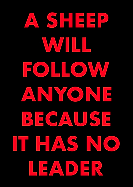 A Sheep Will Follow Anyone