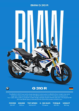 BMW G 310 R Motorcycle Poster