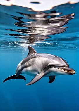 Dolphin swimming underwater