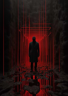 Mysterious Figure in Corridor