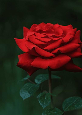 Vibrant Red Rose in Bloom