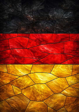 German Flag Stained Glass