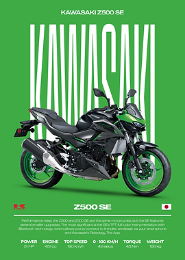 Kawasaki Z500 SE Motorcycle Poster
