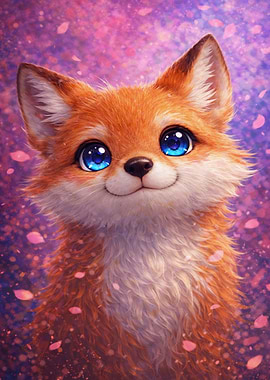 Cute Fox with Big Blue Eyes