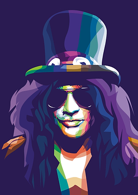 Slash Guitarist Pop Art Portrait