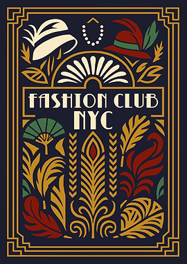 Fashion Club NYC Art Deco Poster