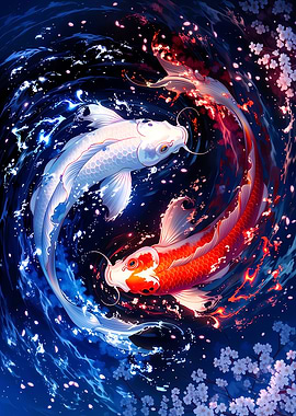 Yin Yang Koi Fish