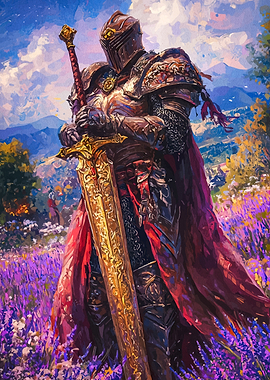 Knight in a Lavender Field