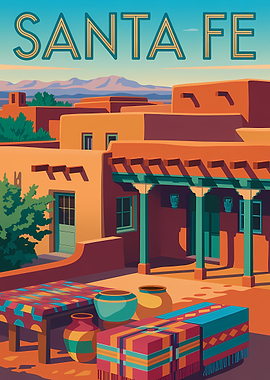 Santa Fe Southwestern Art Poster