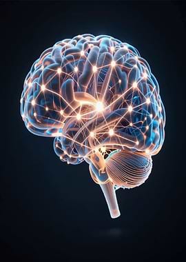 Abstract Brain Network Illustration