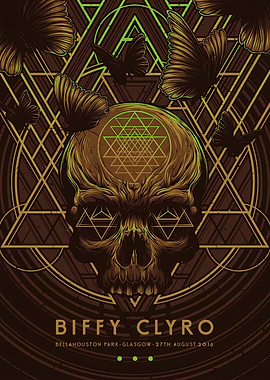 Biffy Clyro Skull and Butterflies Poster