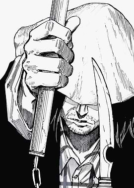 Man with a weapon and hood