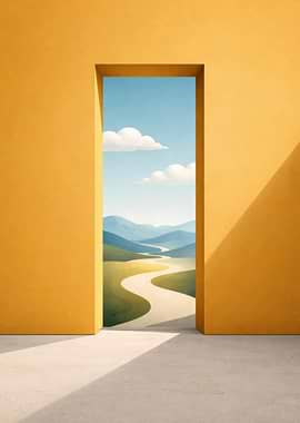 Doorway to a Winding Path Landscape