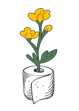 Flower Growing from Toilet Paper Roll