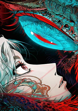 Anime character with dragon eye