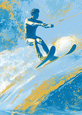 Waterskier in Action