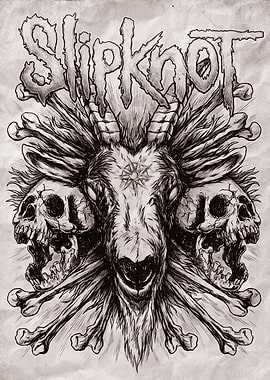 Slipknot Goat Skull Bone Art