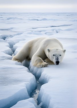 Polar Bear on Ice Floes