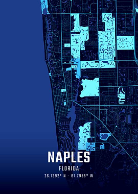 Naples Florida Midnight City Map