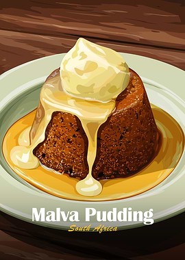 Malva Pudding with Ice Cream