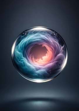 Abstract Swirling Nebula in a Sphere