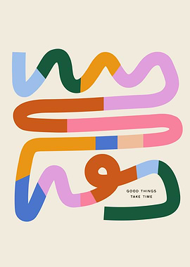 Abstract Wavy Lines with Text