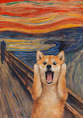 Shiba Inu 'The Scream' Painting