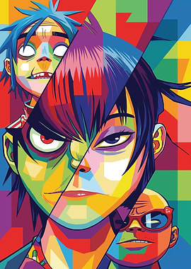 Gorillaz Band Members Pop Art