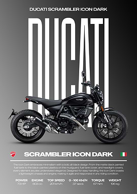 Ducati Scrambler Icon Dark Motorcycle Poster