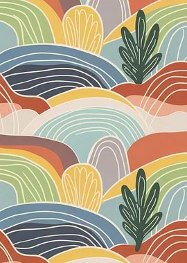 Abstract Rainbow Hills Landscape