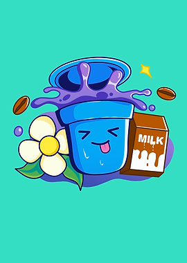 Cute Coffee Cup with Milk Carton