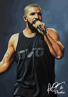 Drake performing painting art