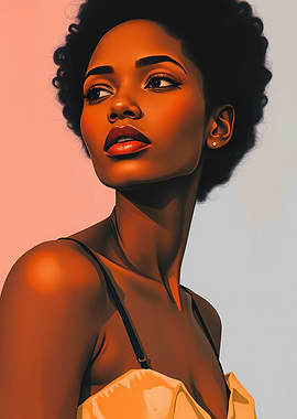 Portrait of a Woman with Afro