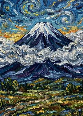 Impressionistic Mountain Landscape