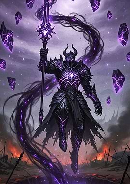 Dark Knight with Purple Energy