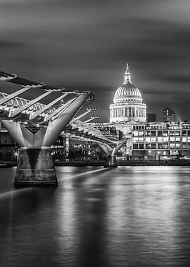London Millennium Bridge and St. Paul's