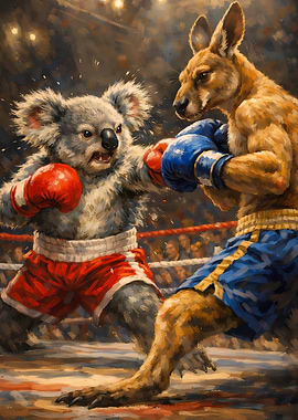 Koala vs Kangaroo Boxing Match