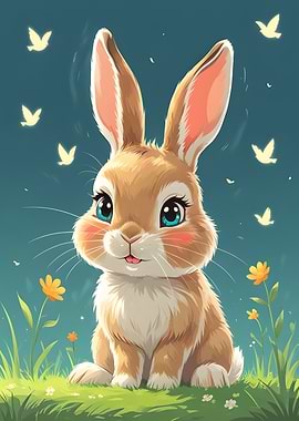 Cute Bunny in a Field
