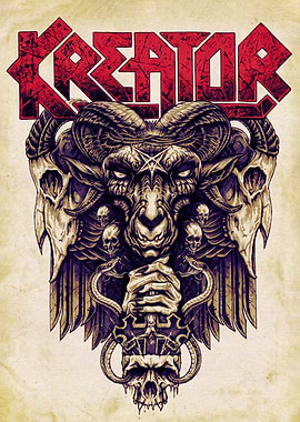 Kreator Band Logo with Demonic Imagery