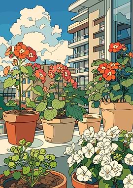Balcony Garden with City View