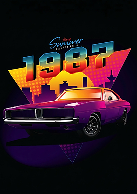 Retro 1987 Summer California Car