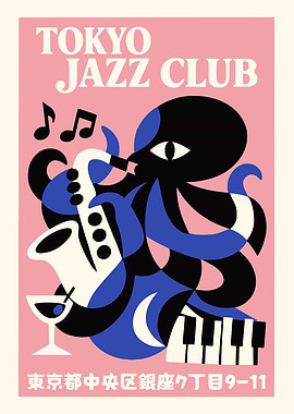 Tokyo Jazz Club Octopus Poster