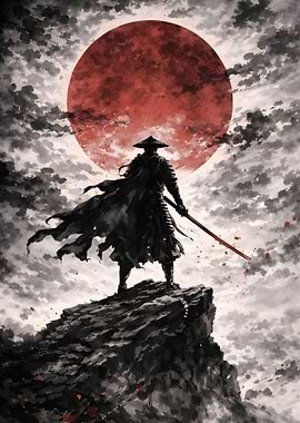 Samurai Under a Blood Moon