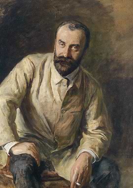 Portrait of a Bearded Man in a Studio