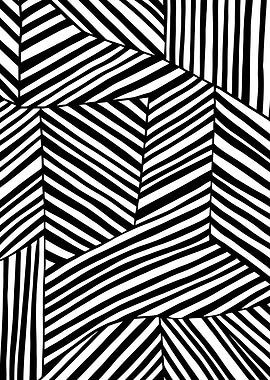 Abstract Black and White Geometric Pattern