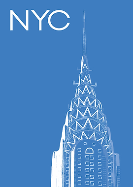 NYC Chrysler Building Blueprint