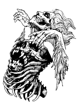 Gothic Skeleton with Wings